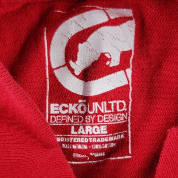 Ecko Unlimited Polo Shirt Men Large Red Short Sleeve Embroidered Logo Spell Out - Picture 15 of 15